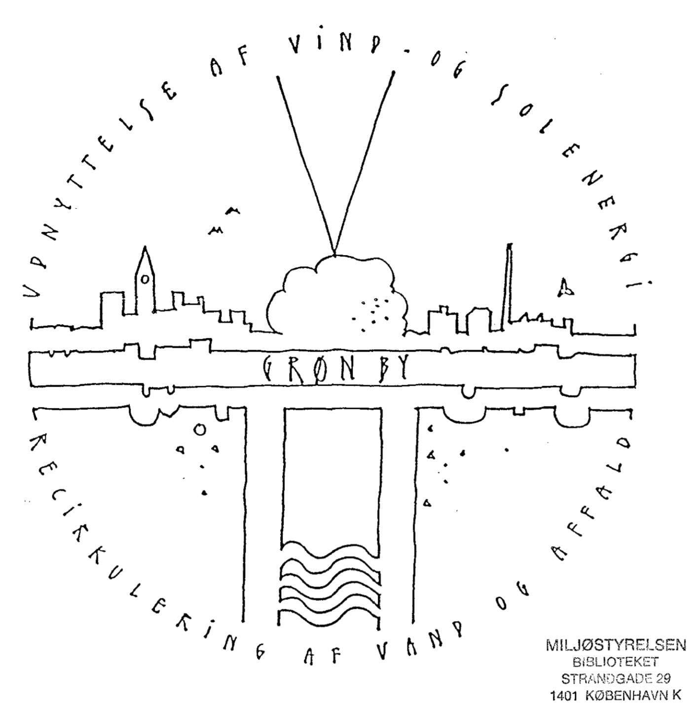Logoet fra projektet Grøn By i Slagelse fra 1988.
