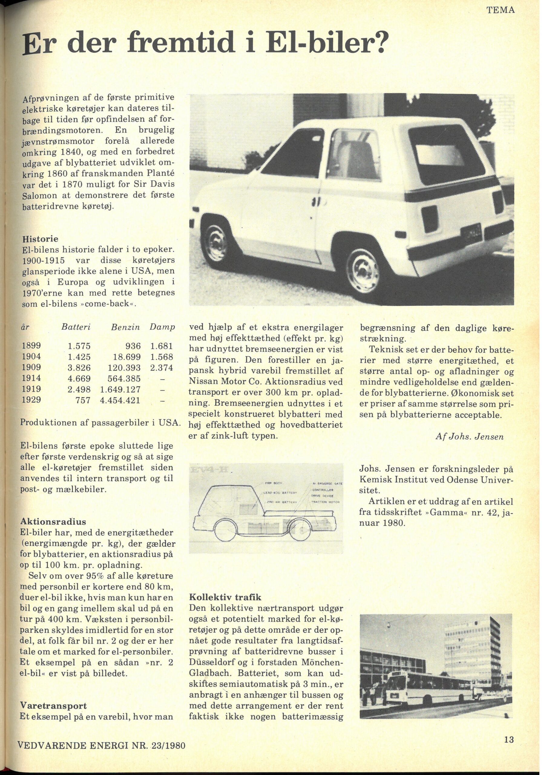 Er der fremtid i el-biler? Råstof anno 1980