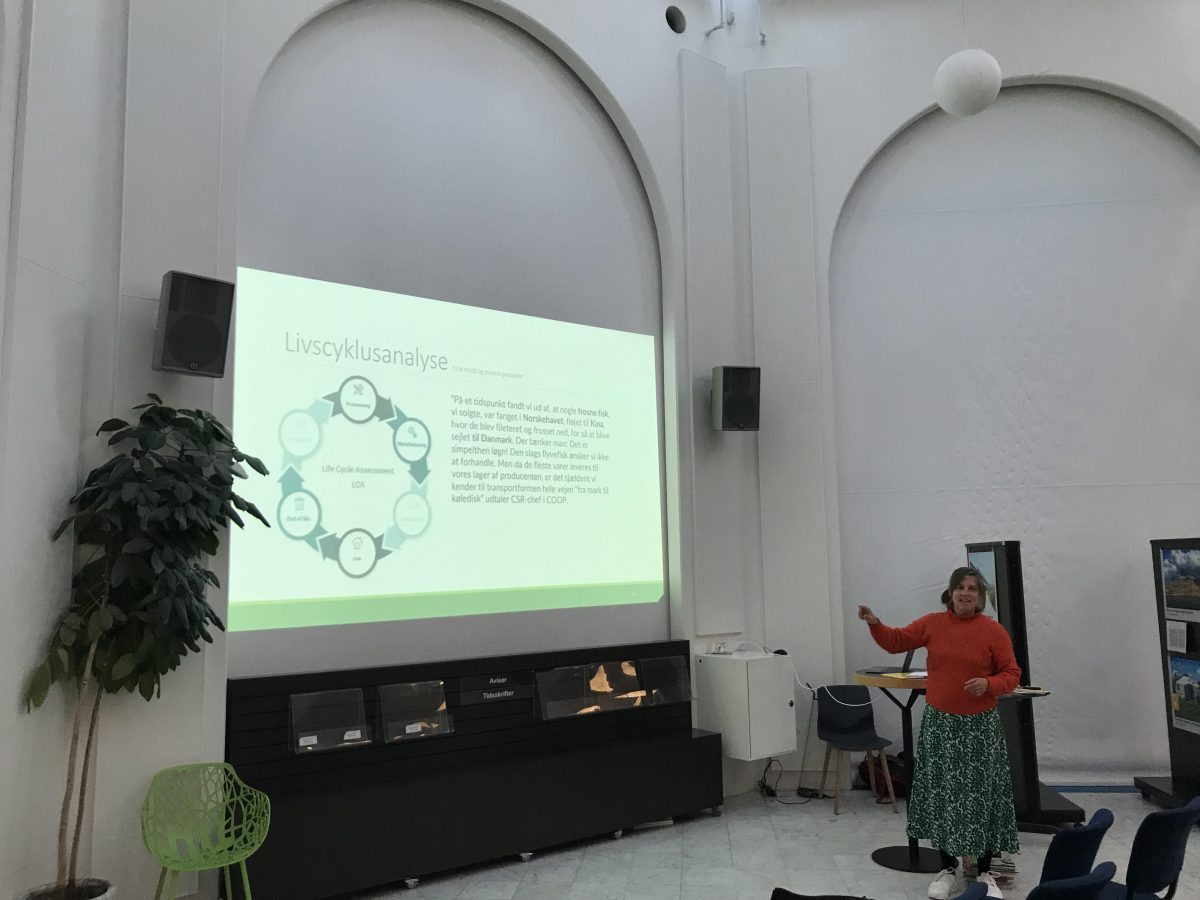 Projektudvikler hos VedvarendeEnergi, Line Stald, holder oplæg på Tårnby Bibliotek.